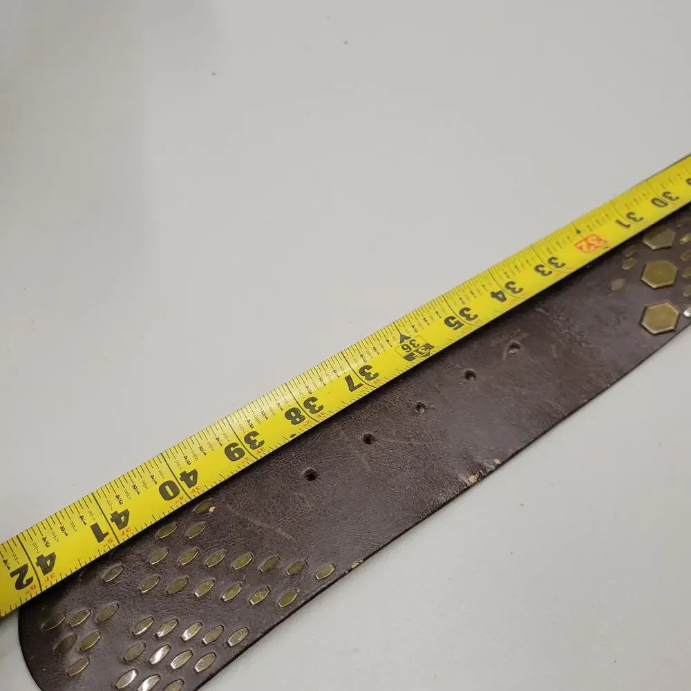 Jessica Simpson Brown Wide Studded Waist Belt Womens Size Medium M Boho